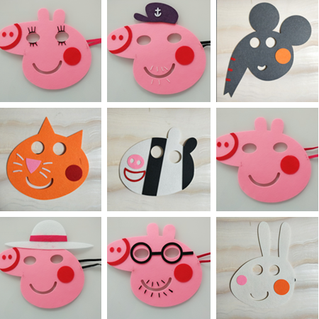 网红小猪佩奇头饰表演面具头套男女全脸亲子儿童化妆舞会派对道具