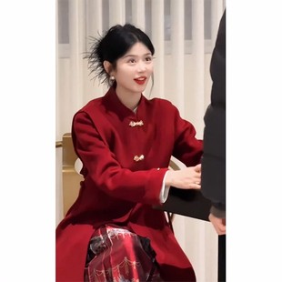 新中式国风新娘敬酒服女装汉服婚服秋冬款新年战袍红色马面裙套装