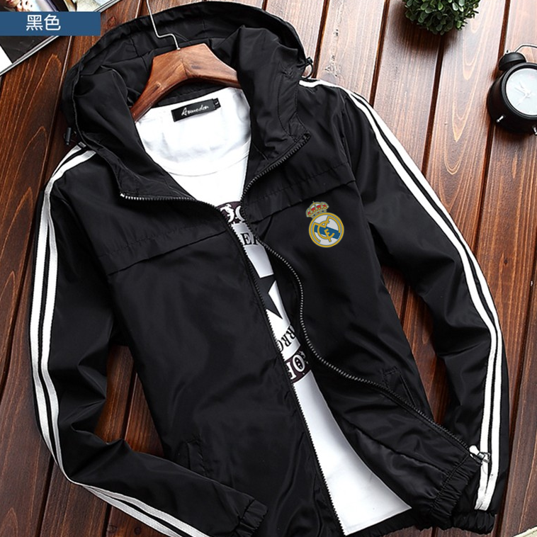 皇马球迷冬季加厚保暖棉服外套