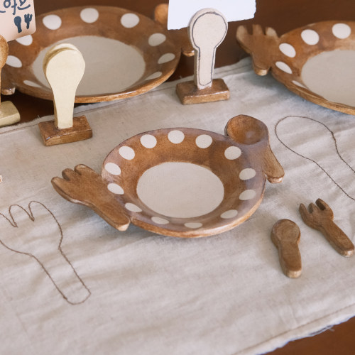 一颗松果居原创手作陶器餐具