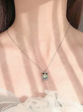 小众原创森系极光吊坠银项链