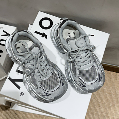 欧洲站厚底增高老爹鞋女2025秋季新款百搭休闲鞋网面透气运动鞋女