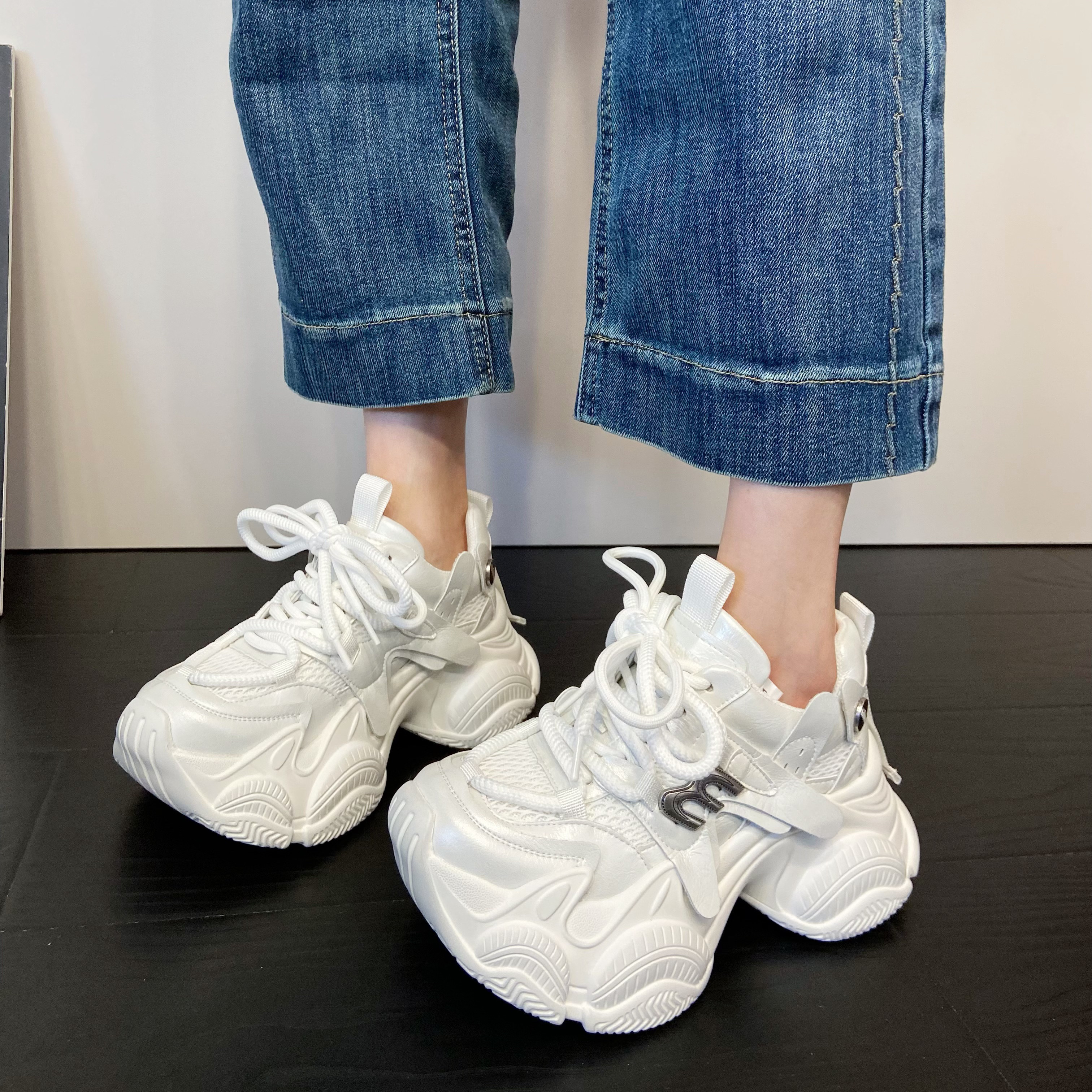厚底增高老爹鞋女2026春季新款百搭时尚轻便软底透气休闲运动鞋潮,女鞋,老爹鞋,淘宝优惠券,粉丝福利购,淘宝优惠卷