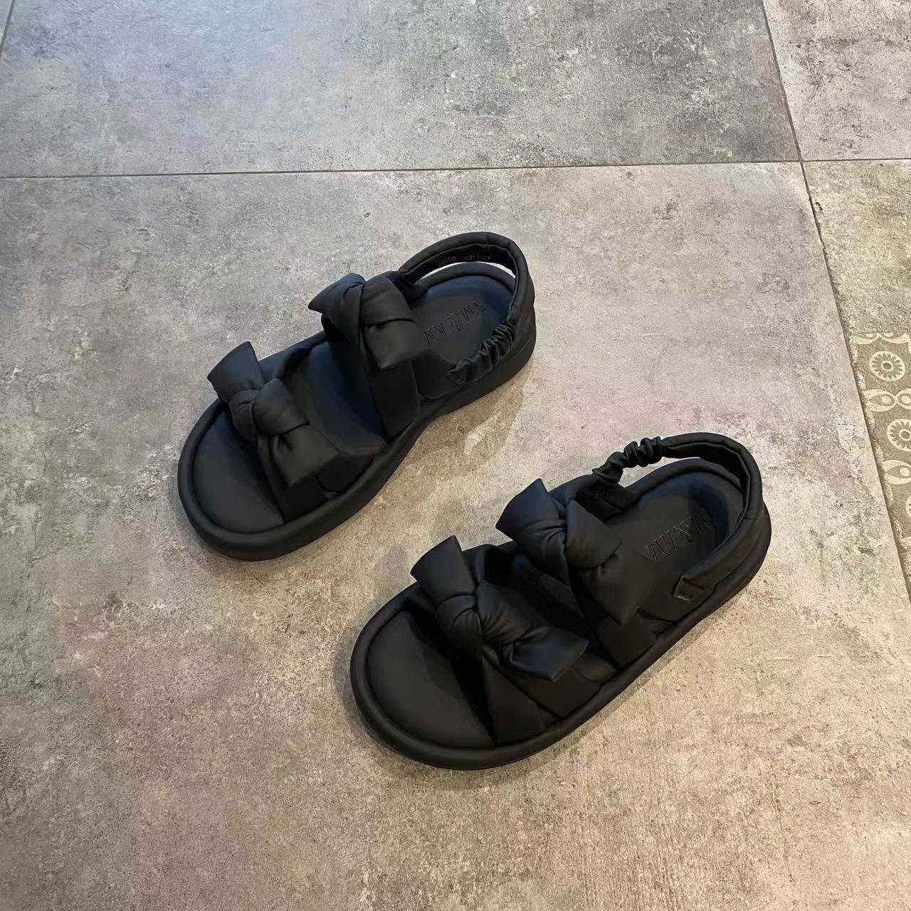 蝴蝶结小香风凉鞋女2025夏季新款温柔配裙子厚底时尚百搭休闲凉鞋,女鞋,休闲凉鞋,淘宝优惠券,粉丝福利购,淘宝优惠卷