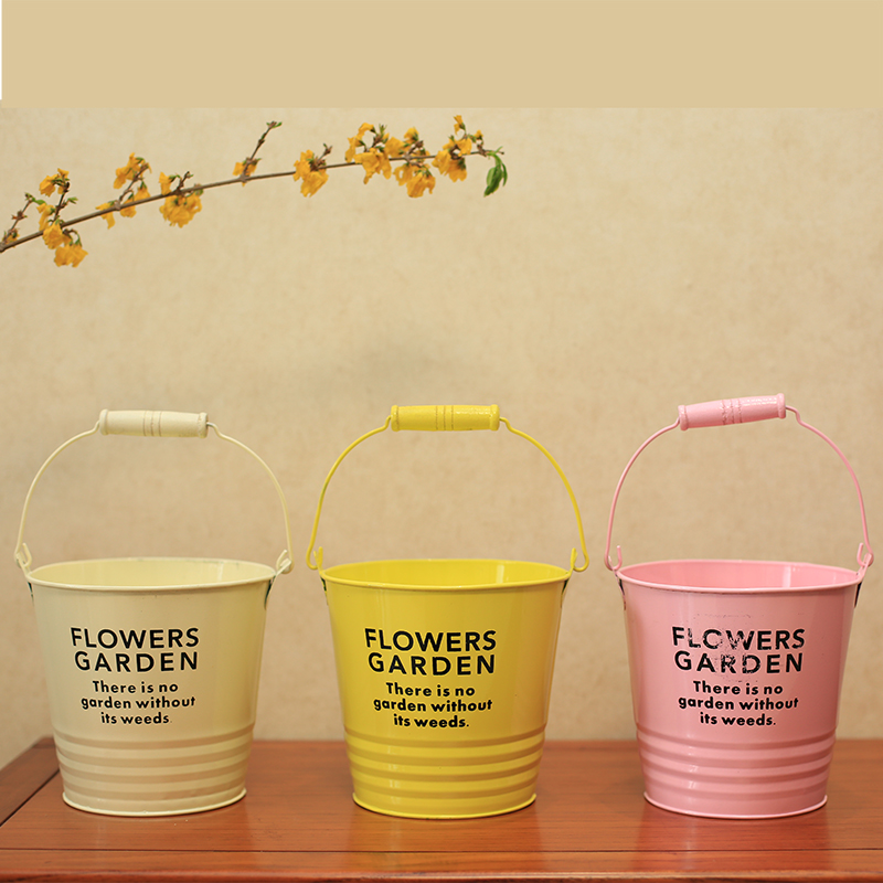 田園家居飾品幹花插花器花桶鮮花店裝飾鐵皮桶鐵桶花盆鐵藝小花筒在類目 家居飾品, 花瓶/花器/仿真花/仿真飾品, 花器/花瓶, 花桶中 - 來自Buy2taobao.com提供專業的淘寶代購服務