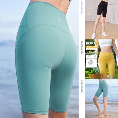 凡圣瑜伽轻薄透气休闲运动跑步提臀外穿紧身骑行五分短裤FY14511
