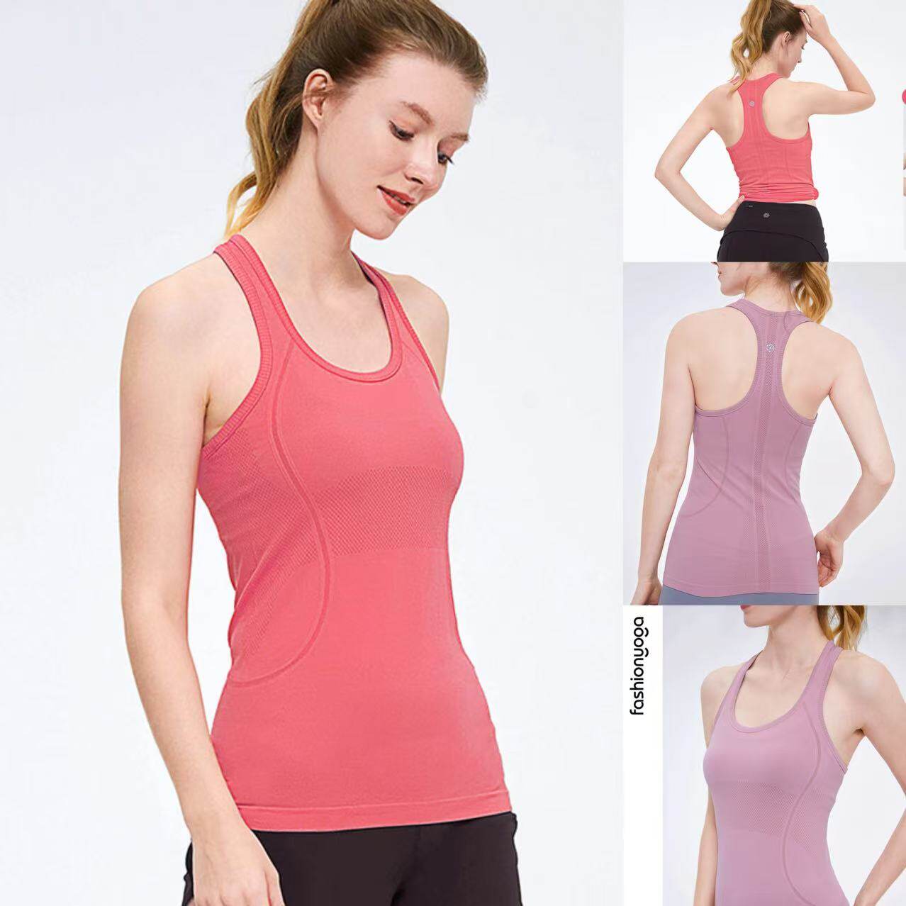 凡圣瑜伽运动背心女紧身显瘦吸汗透气跑步健身跑步上衣外穿F10223