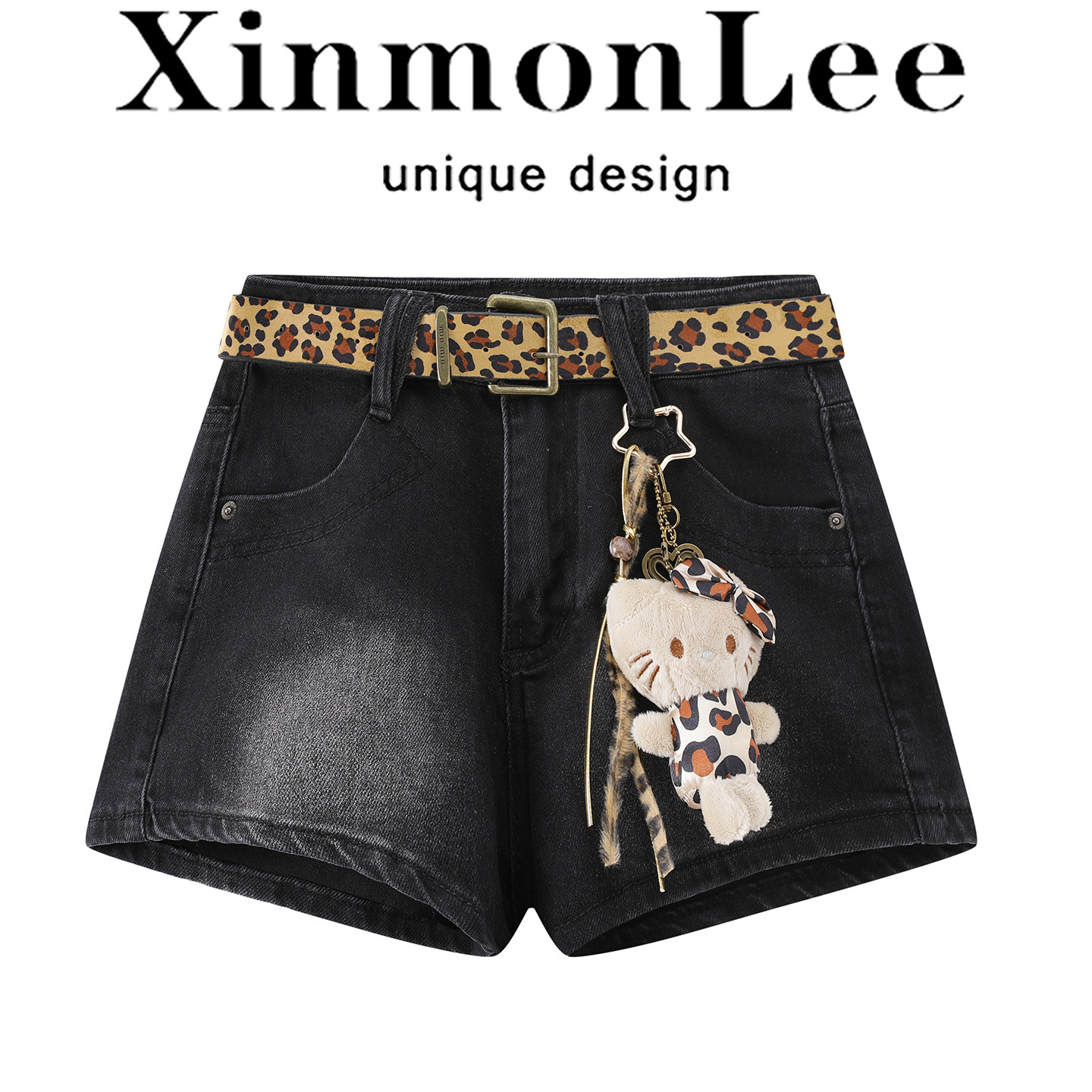 XinmonLee美式辣妹风牛仔短裤女夏季高腰显瘦复古A字热裤阔腿通勤