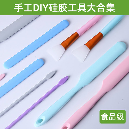 厨房烘焙食品级硅胶搅拌棒刮刀刷头水晶胶滴胶手工diy材料工具