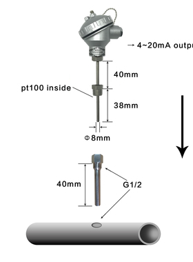 水管温度传感器 带护套  F3D7-4F2D