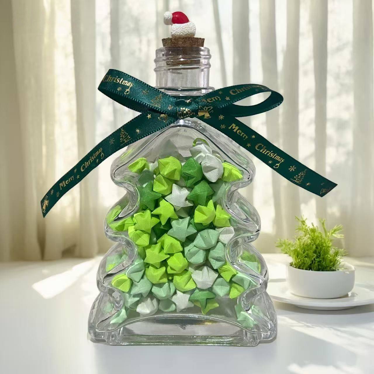 马卡龙彩星圣诞树许愿瓶-