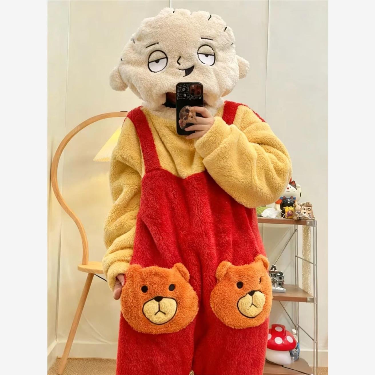 卡通可爱睡衣秋冬新款珊