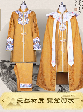 女款金黄色刺绣送老衣服棉麻寿终高档新中式女式套装