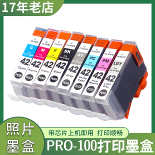 100打印机 PRO LGY 42BK 适用佳能PRO100墨盒CLI
