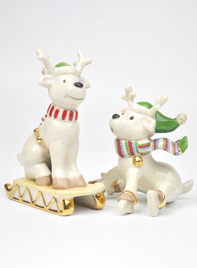 lenox圣诞节驯鹿陶瓷儿童房装饰