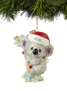 Precious Moments水滴娃娃 快乐的树袋熊考拉 圣诞节装饰挂饰摆件