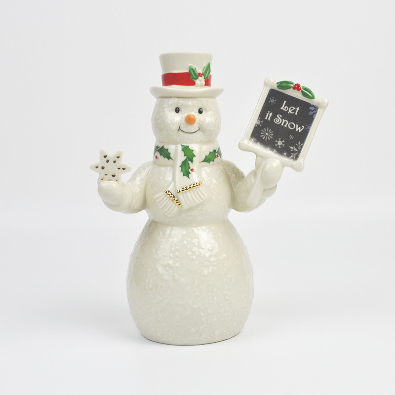 Cershar Lenox 雪人陶瓷儿童房装饰工艺品摆件 圣诞节日礼物礼品