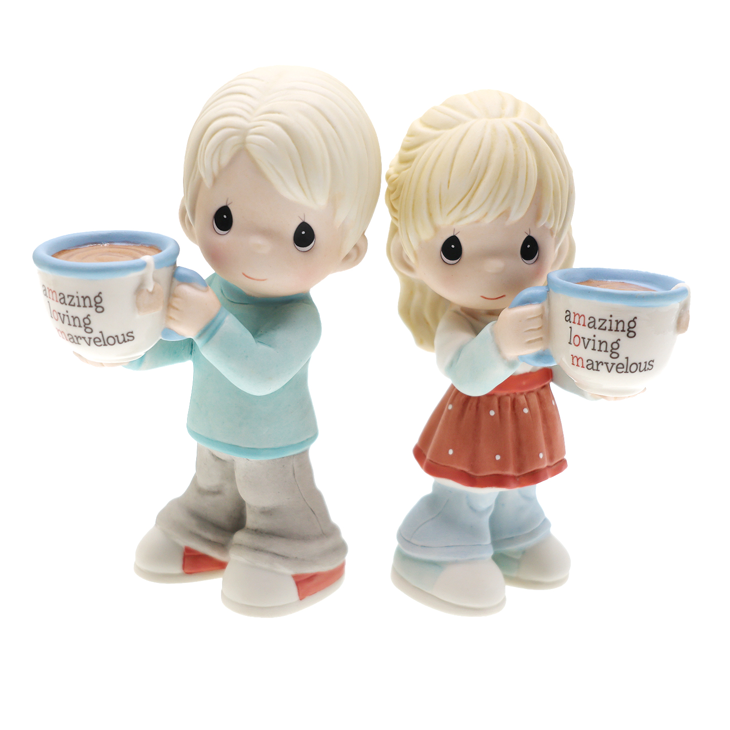 Cershar Precious Moments水滴娃娃爱情恋爱中的男孩女孩陶瓷摆件