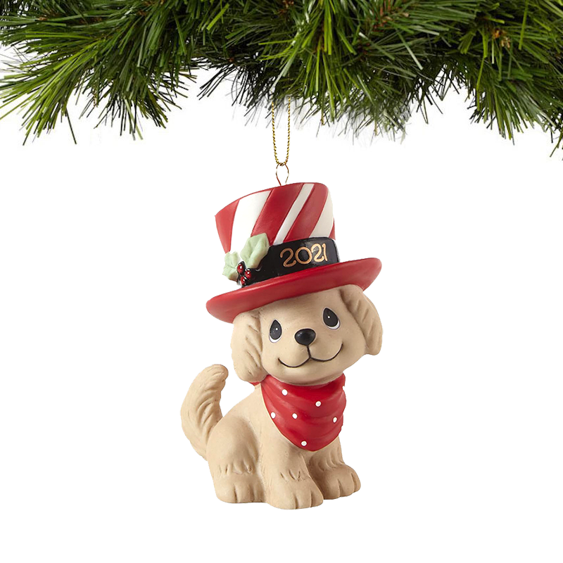 Precious Moments狗狗汪汪祝你圣诞节快乐装饰礼品摆件圣诞树挂饰