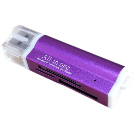 多彩合金4卡槽USB2.0读卡器相机手机SD卡M2卡MS卡TF卡4合1转换器