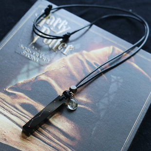 北斗七星天然黑曜石吊坠男女复古补水补木朱砂绿幽灵水晶项链男款