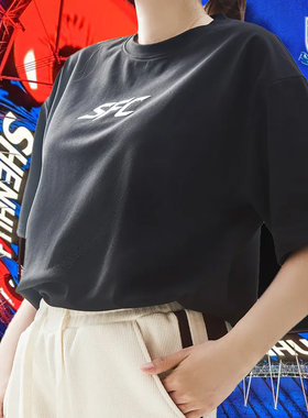 上海申花短袖T恤-黑色潮流LOGO款 SFCTX2503