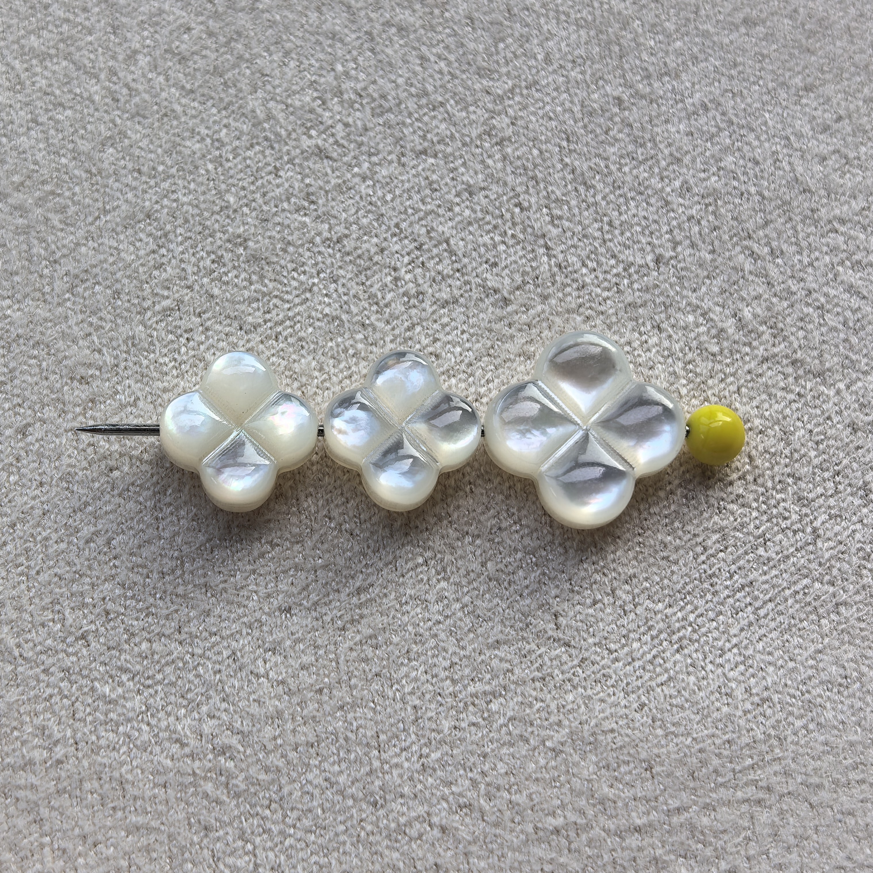 深海蝶贝8mm10mm双面四叶草黑白蝶贝簪娘手工diy天然贝壳配件材料