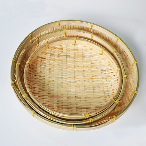 竹制品圆形簸箕篮子筛手工