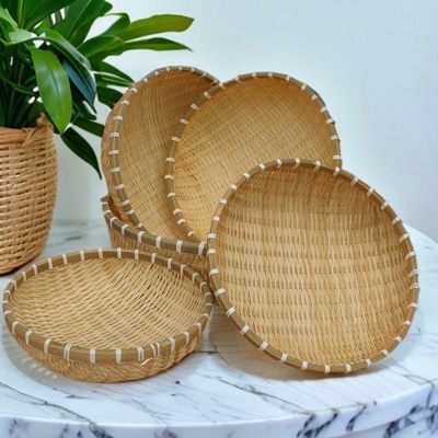 竹编簸箕馒头收纳筐制品篮