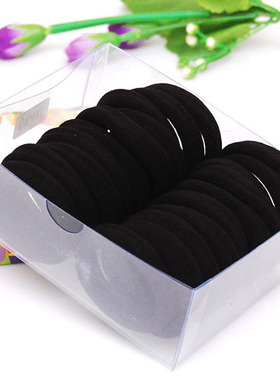 韩国发饰高弹黑色无接缝橡皮筋弹性超强发圈发绳不伤发粗头绳饰品