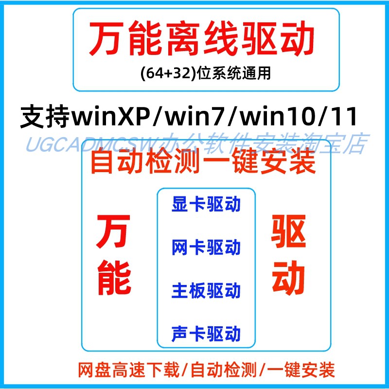 电脑万能网卡驱动有线无线主板显卡声卡硬件智能识别离线安装包