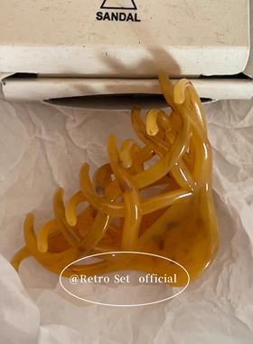 韩国ins高级树脂不规则做旧晕染复古发抓法式优雅盘发鲨鱼夹春夏