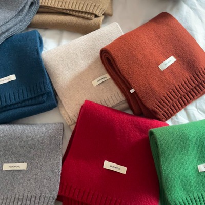 冬季简约女百搭羊毛围巾多色