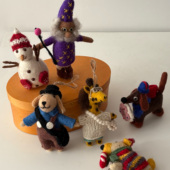 Retro尼泊尔手工羊毛毡圣诞包包挂件可爱毛绒玩偶公仔钥匙扣挂饰