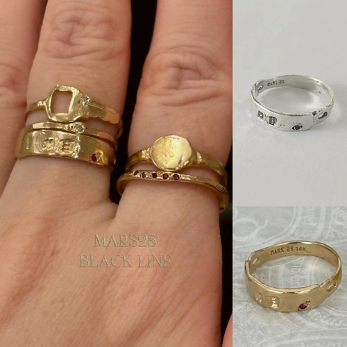 mars25纯银做旧小众设计戒指