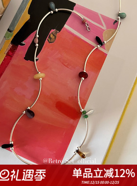 原创琉璃纯银女项链小众