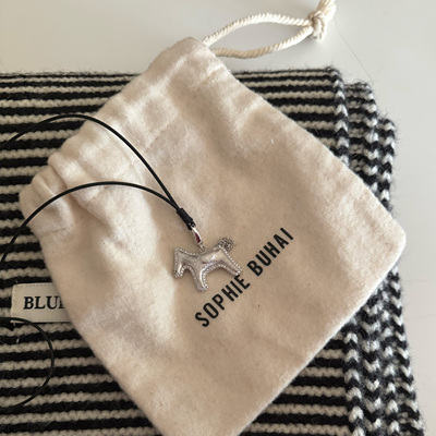 Retro可调手工拉丝开运小马项链