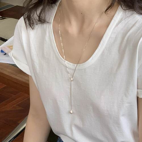 纯银925盒子链女水滴项链百搭