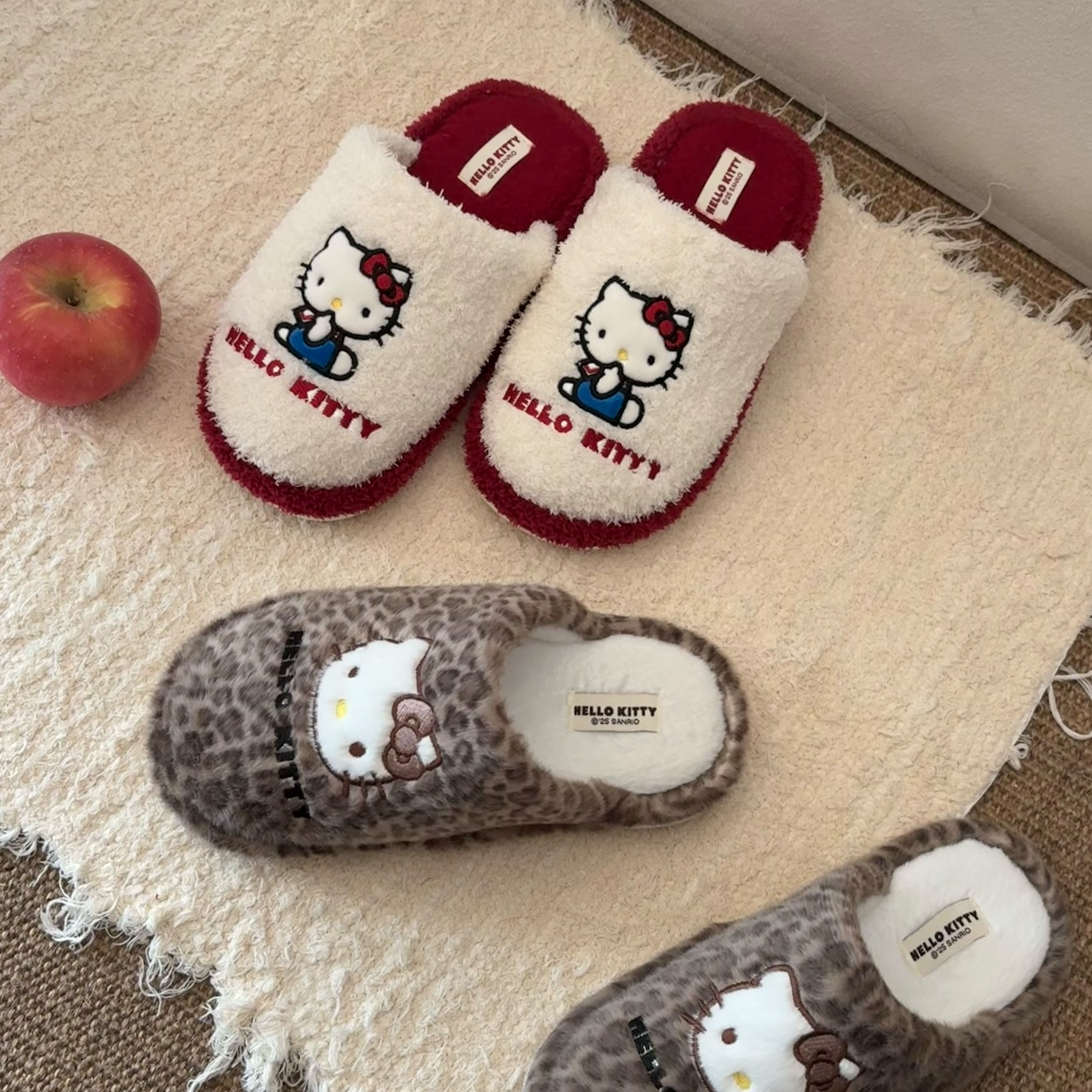 Hellokitty毛毛加绒保暖拖鞋静音