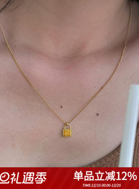 定制字母锁骨链ins18k项链女银