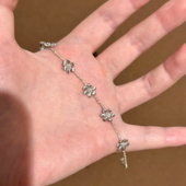 Retro春日花花清迈泰国手工银小众设计多边形碎银高级感手链女生