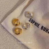 定制sophie buhai百搭法式 925纯银双面可戴精致小耳圈耳环耳钉