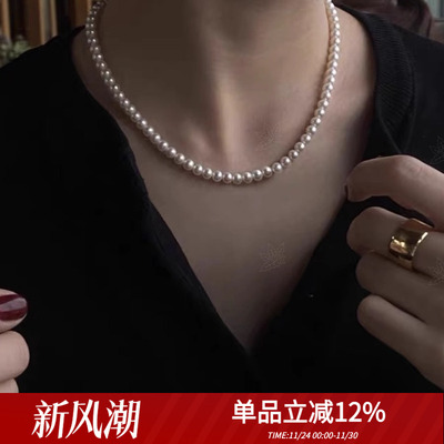 美国14k包金天然珍珠女百搭项链