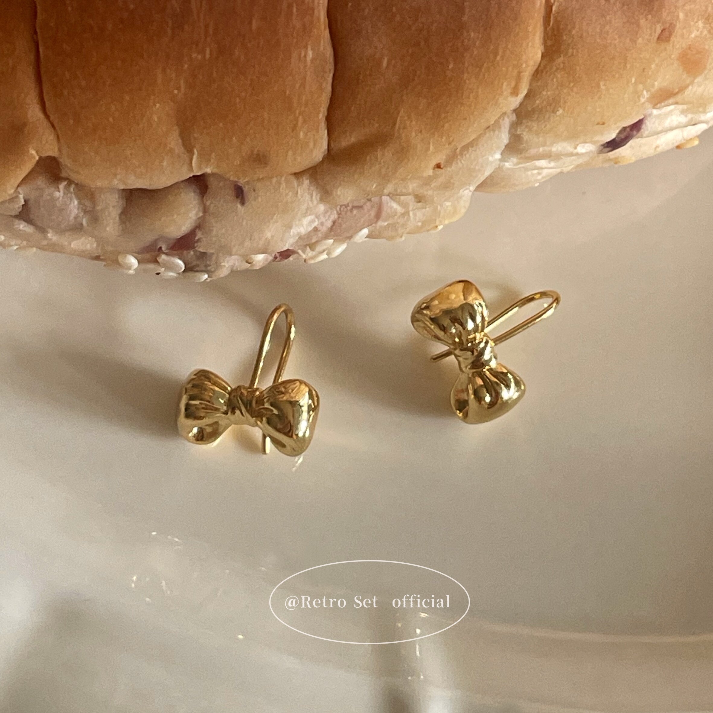 秋冬复古饱满蝴蝶结耳钩圣诞礼物高级感韩系简约气质百搭小耳环女