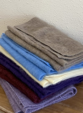 Retro慵懒氛围感山羊绒软糯亲肤纯色保暖拉毛针织羊毛围巾围脖