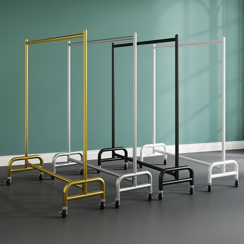 服装店铁艺女装童装陈列直播带轮