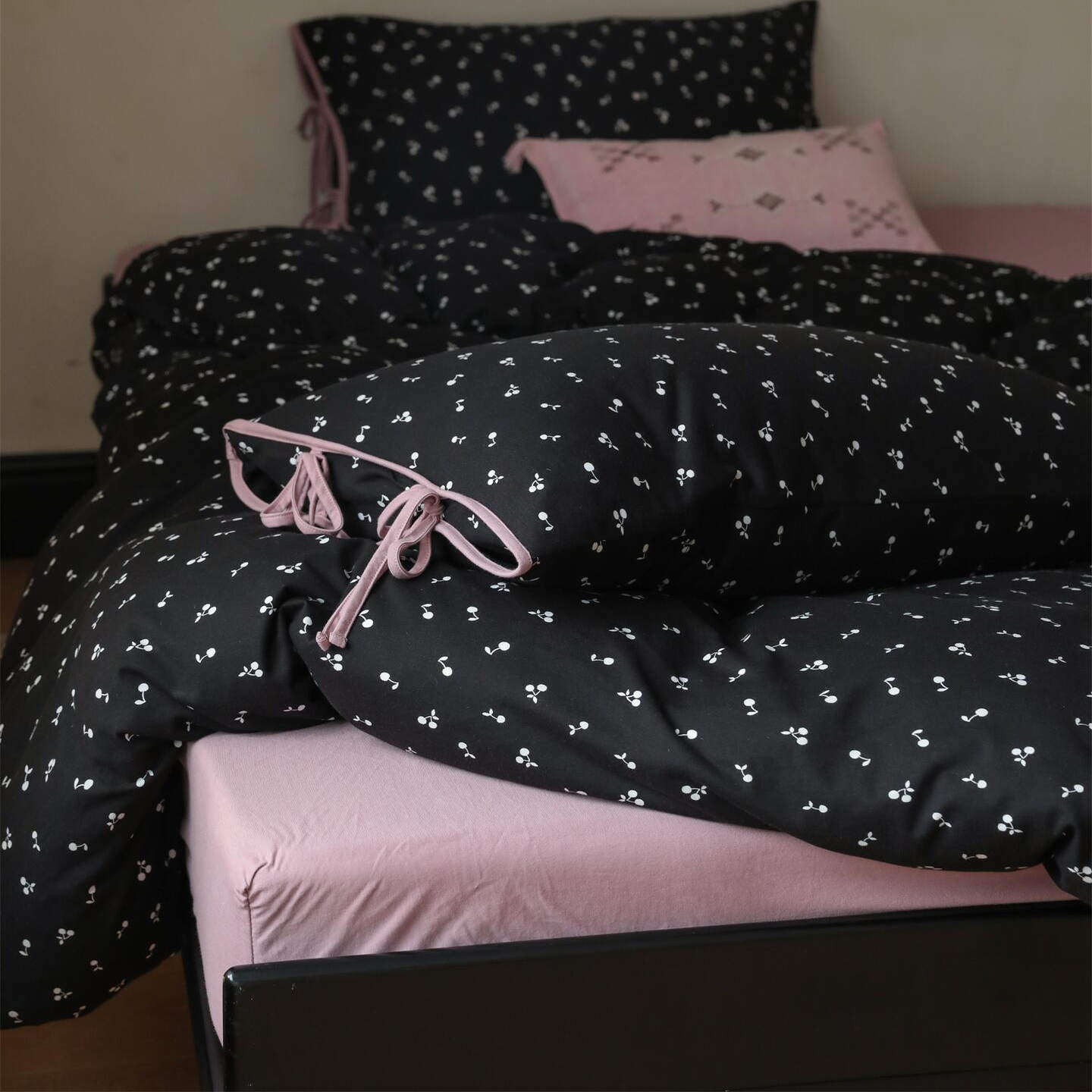 复古风绑带款纯棉天竺棉床上用品