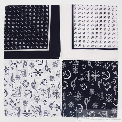 经典欧美风纯棉海锚bandana围巾