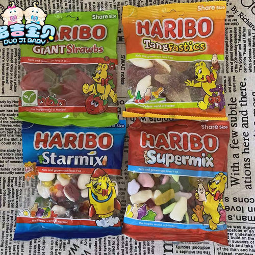 现货 英国HARIBO哈瑞宝混合水果小熊软糖QQ弹果汁橡皮糖酸甜味
