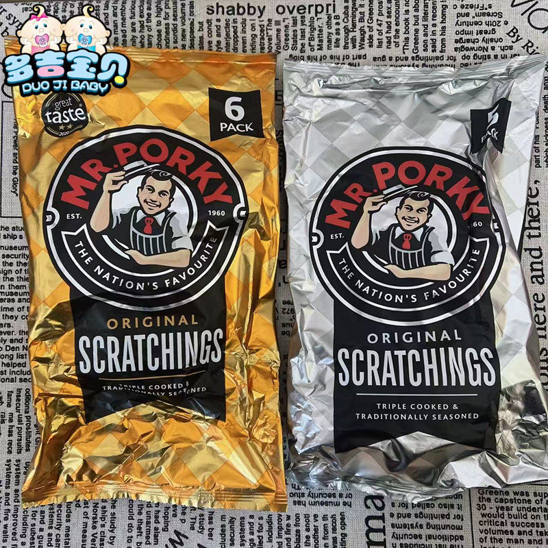 现货 英国零食Mr Porky炸猪皮小吃猪油渣薯片进口零食99g